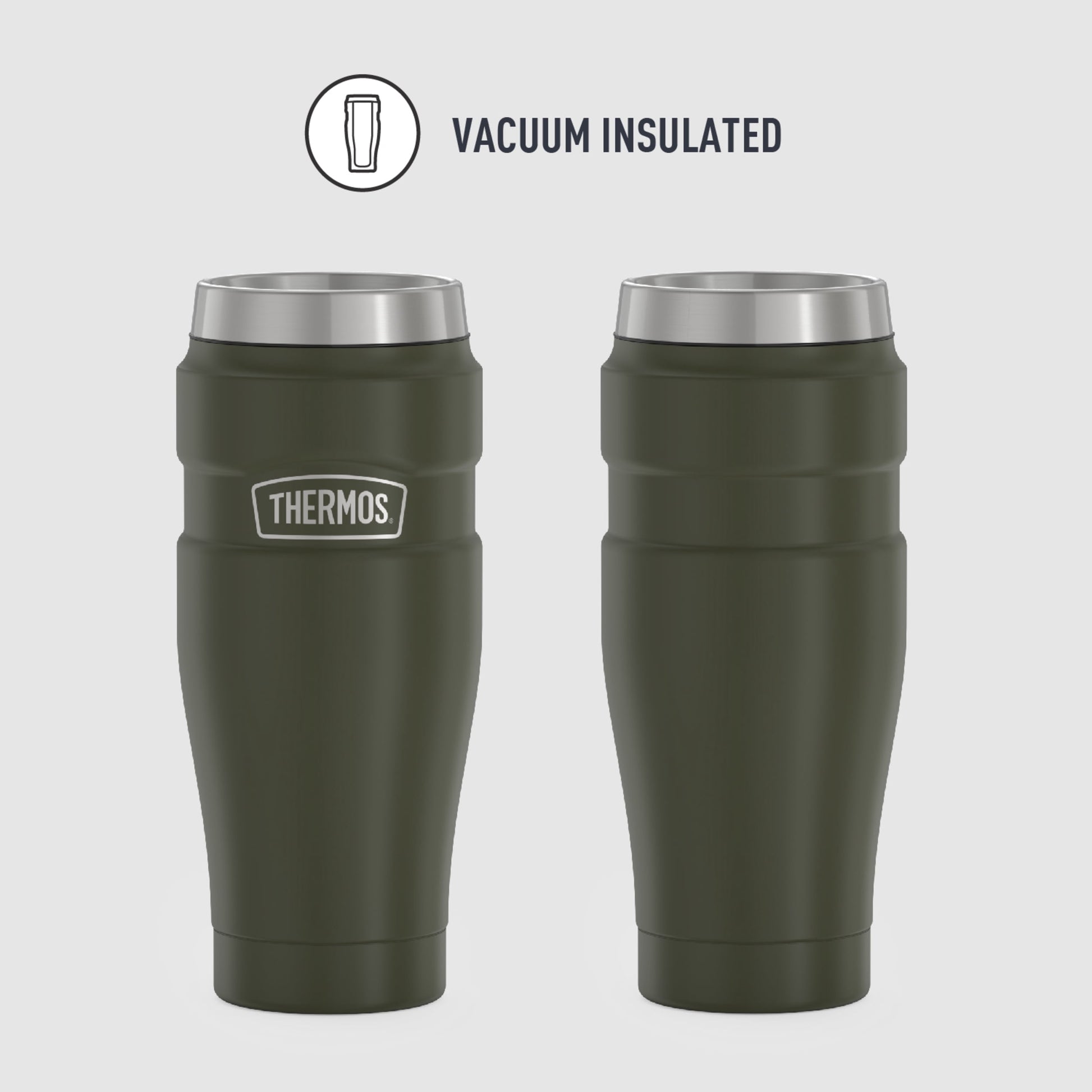 Thermos Stainless King Vacuum Insulated Stainless Steel Tumbler, 16oz, Matte Army Green
