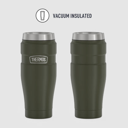 Thermos Stainless King Vacuum Insulated Stainless Steel Tumbler, 16oz, Matte Army Green