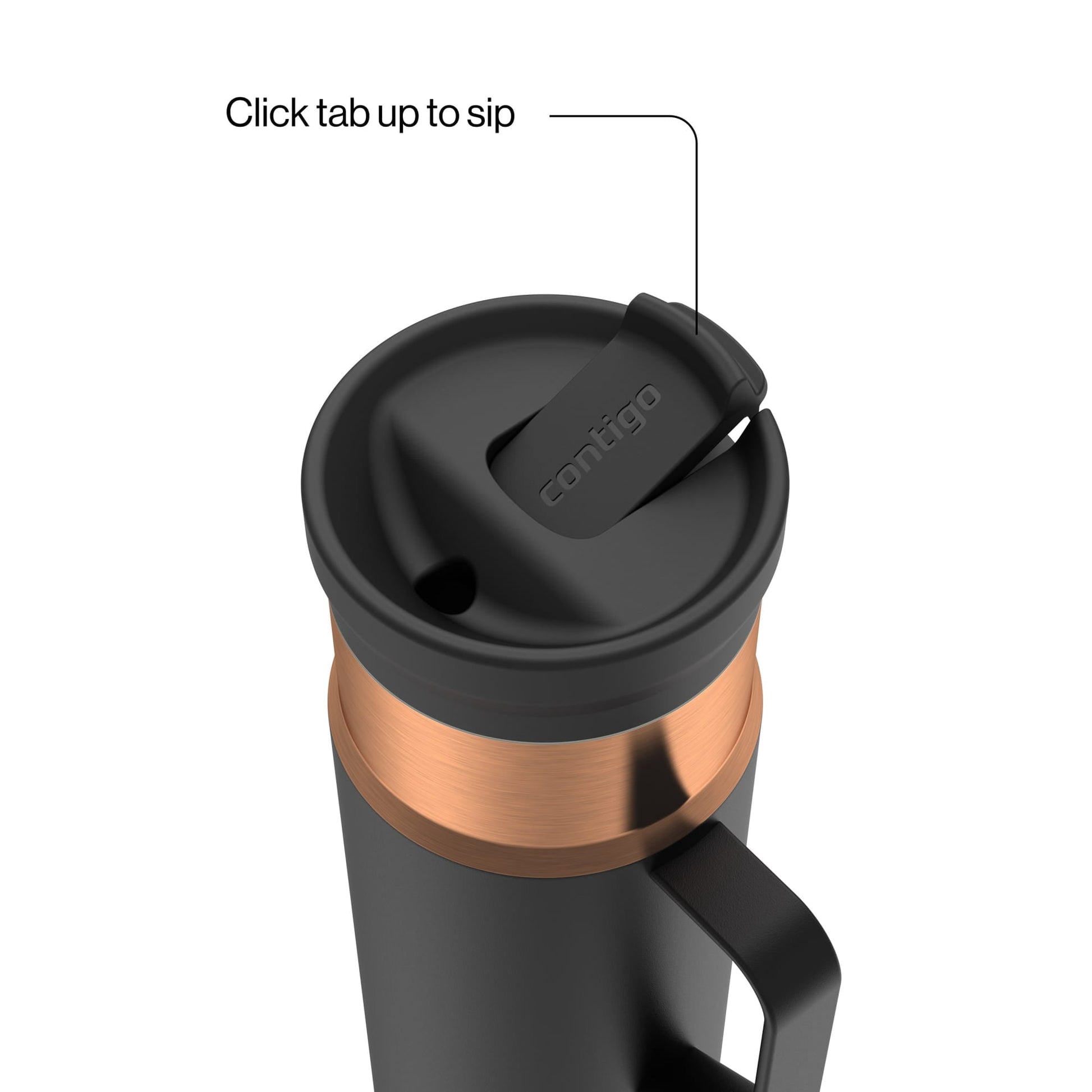 Contigo 20 oz Stainless Steel Travel Mug Tumbler – Leak-Proof Insulated Coffee Mug, Keeps Drinks Hot, Side Handle, Black/Bronze
