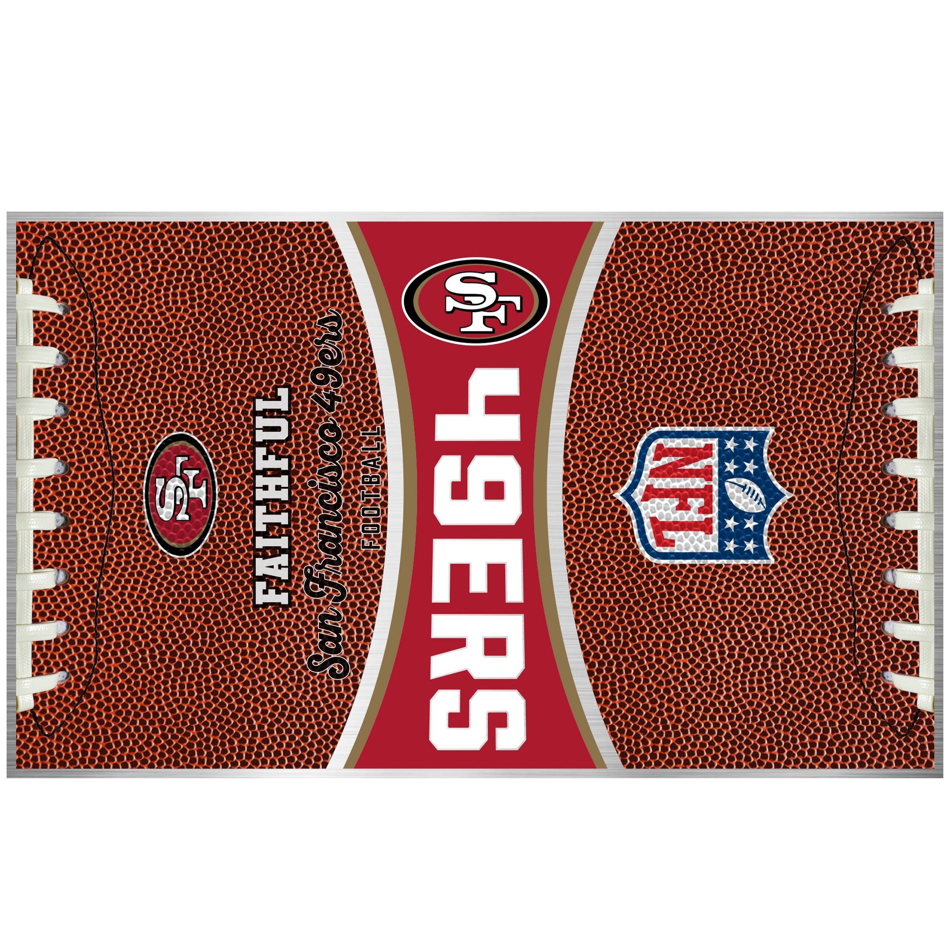 San Francisco 49Ers 18 ounce vacuum insulated stainless steel team tumbler with Gameball graphic wrap