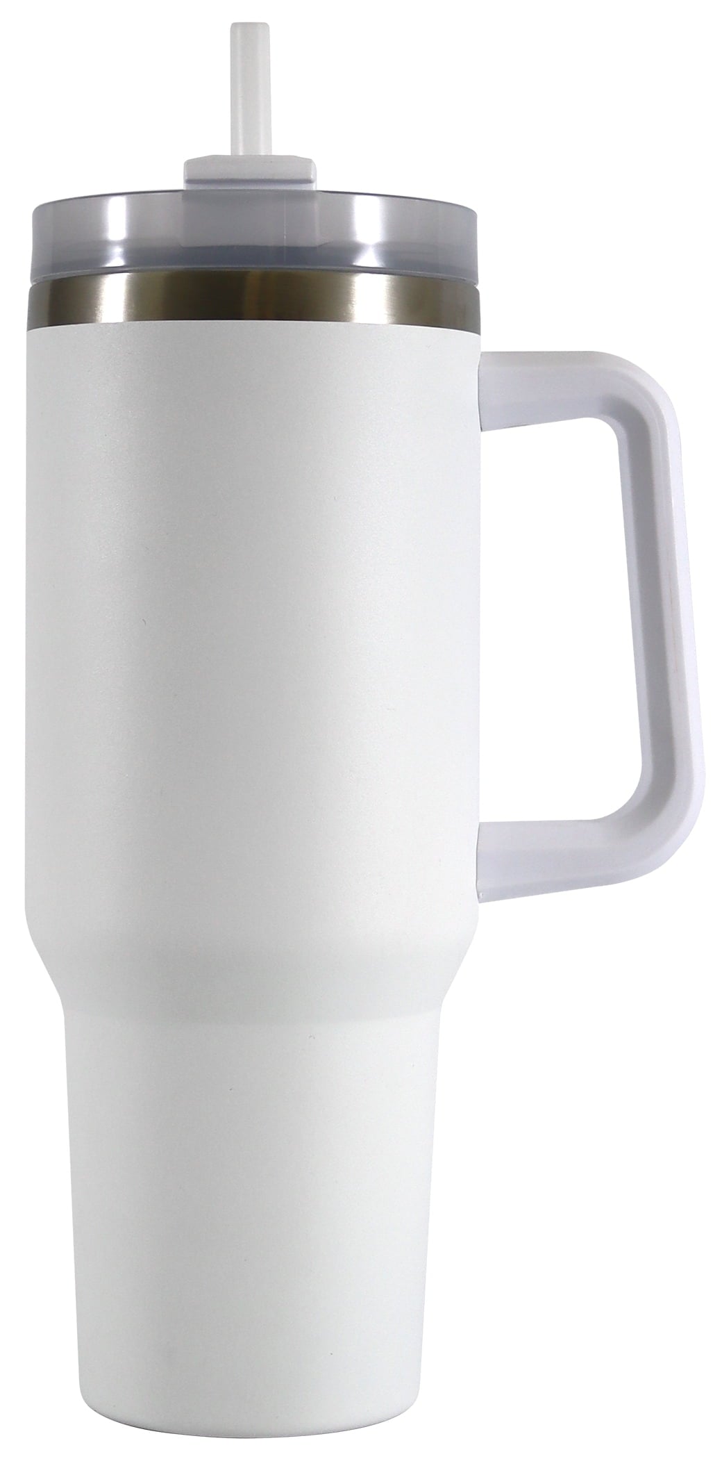 (2 pack) Mainstays 40 oz Stainless Steel Tumbler with Straw and Handle, Double Wall Insulated, White
