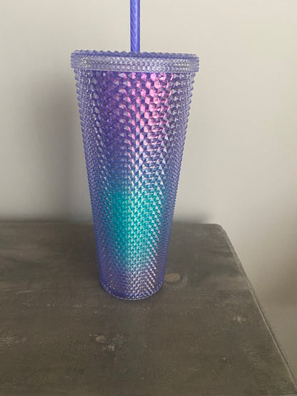 NEW Starbucks Summer 2021 Purple Ombre Tumbler Mermaid Siren Studded 24oz