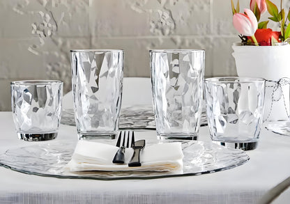 10 Oz Premium Unbreakable Drinking Glasses Dishwasher Safe BPA Free Acrylic Tumblers (Clear)