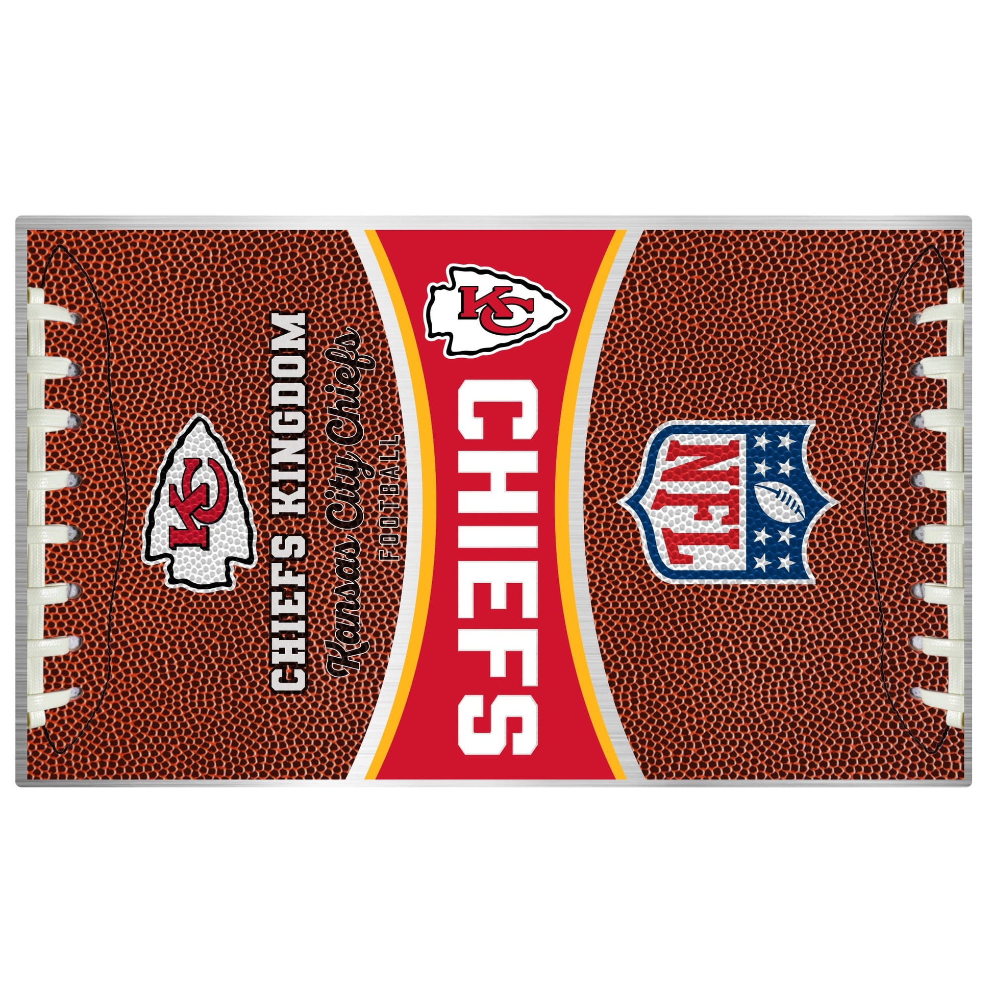 Kansas City Chiefs 18 ounce vacuum insulated stainless steel team tumbler with Gameball graphic wrap