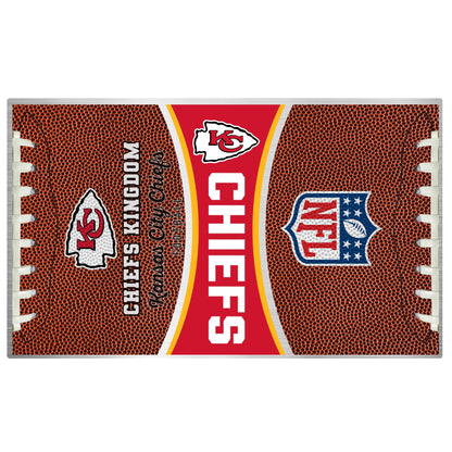 Kansas City Chiefs 18 ounce vacuum insulated stainless steel team tumbler with Gameball graphic wrap