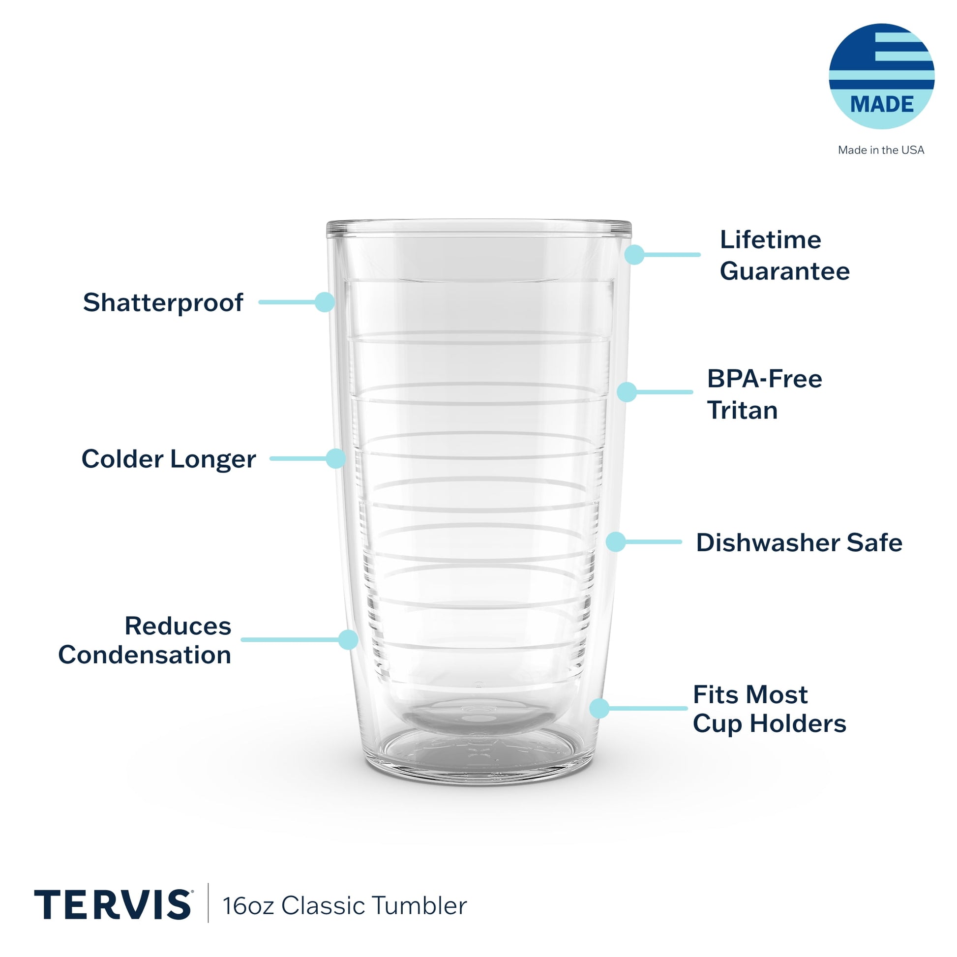Tervis  Clear & Colorful Tabletop Made in USA Double Walled  Insulated Tumbler Travel Cup Keeps Drinks Cold & Hot, 16oz - 4pk, Citrus Sunrise