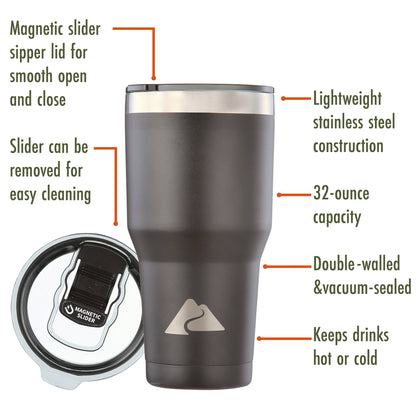 (6 pack) Ozark Trail 32 oz Stainless Steel Insulated Tumbler, Black