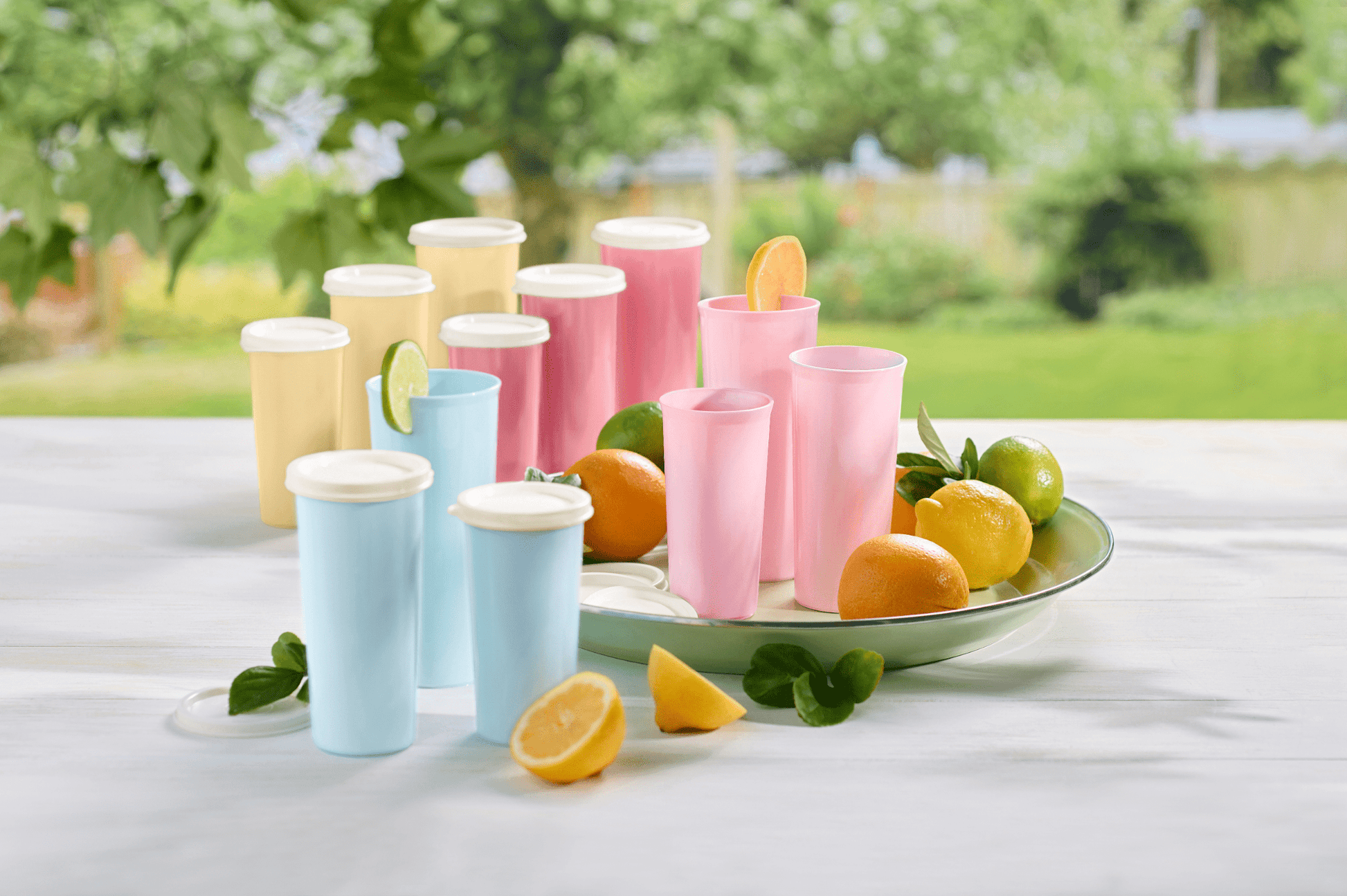 Tupperware 16 oz Plastic Tumbler Set with Lids, Assorted Colors (Set of 12)