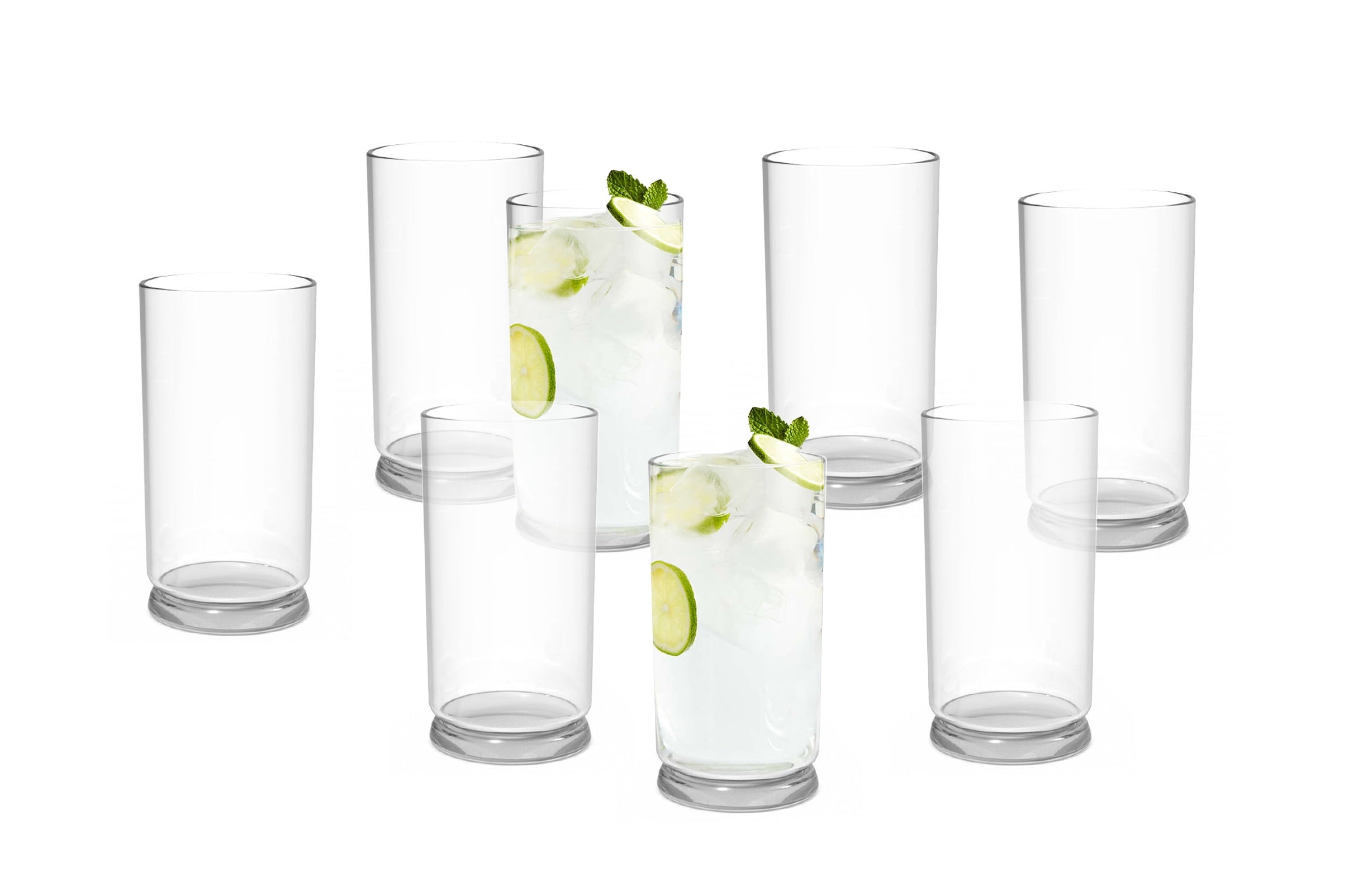 (2 pack) Better Homes & Gardens Emerson Clear Glass Tumbler 16ounces 8 Pack