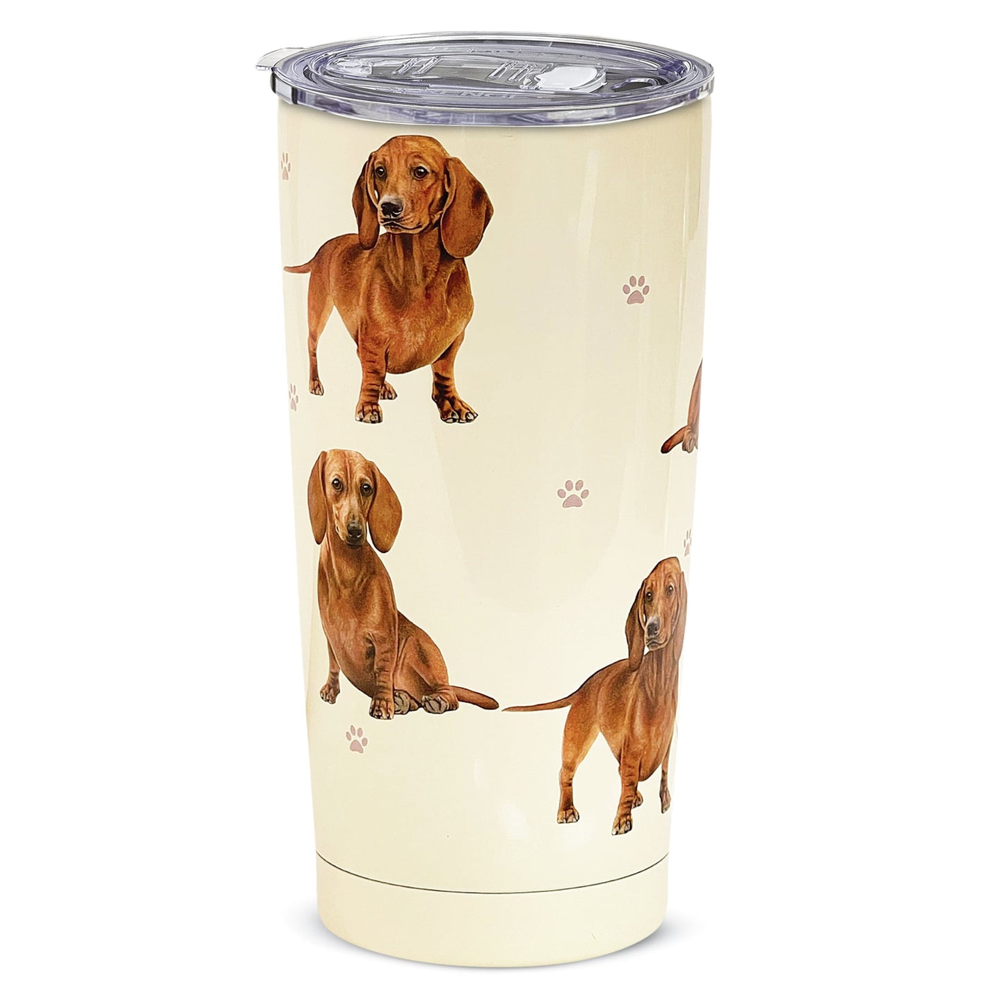 Collections Etc Dog Breed-specific Double-wall Insulated Tumbler - 20 oz. - 3 1/2"Dia. x 7"H Grey