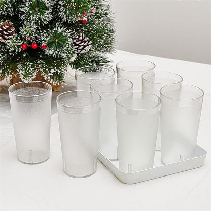 Plastic Unbreakable Tumblers Cups 12oz, Set of 8 Plastic Drinking Glasses, NOGIS Restaurant-Style Tumblers, Commercial-Grade Cups, Stackable, BPA-Free, Shatter-Proof, Dishwasher-Safe, Clear