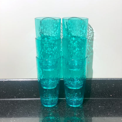26-Ounce Large Acrylic Glasses Plastic Tumbler/Drinking Cups,Set of 6 Multi-Hammered Style,BPA Free