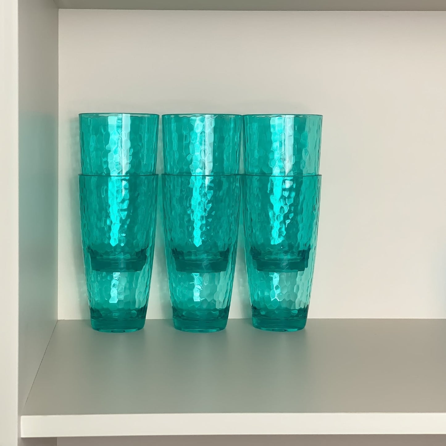 26-Ounce Large Acrylic Glasses Plastic Tumbler/Drinking Cups,Set of 6 Multi-Hammered Style,BPA Free