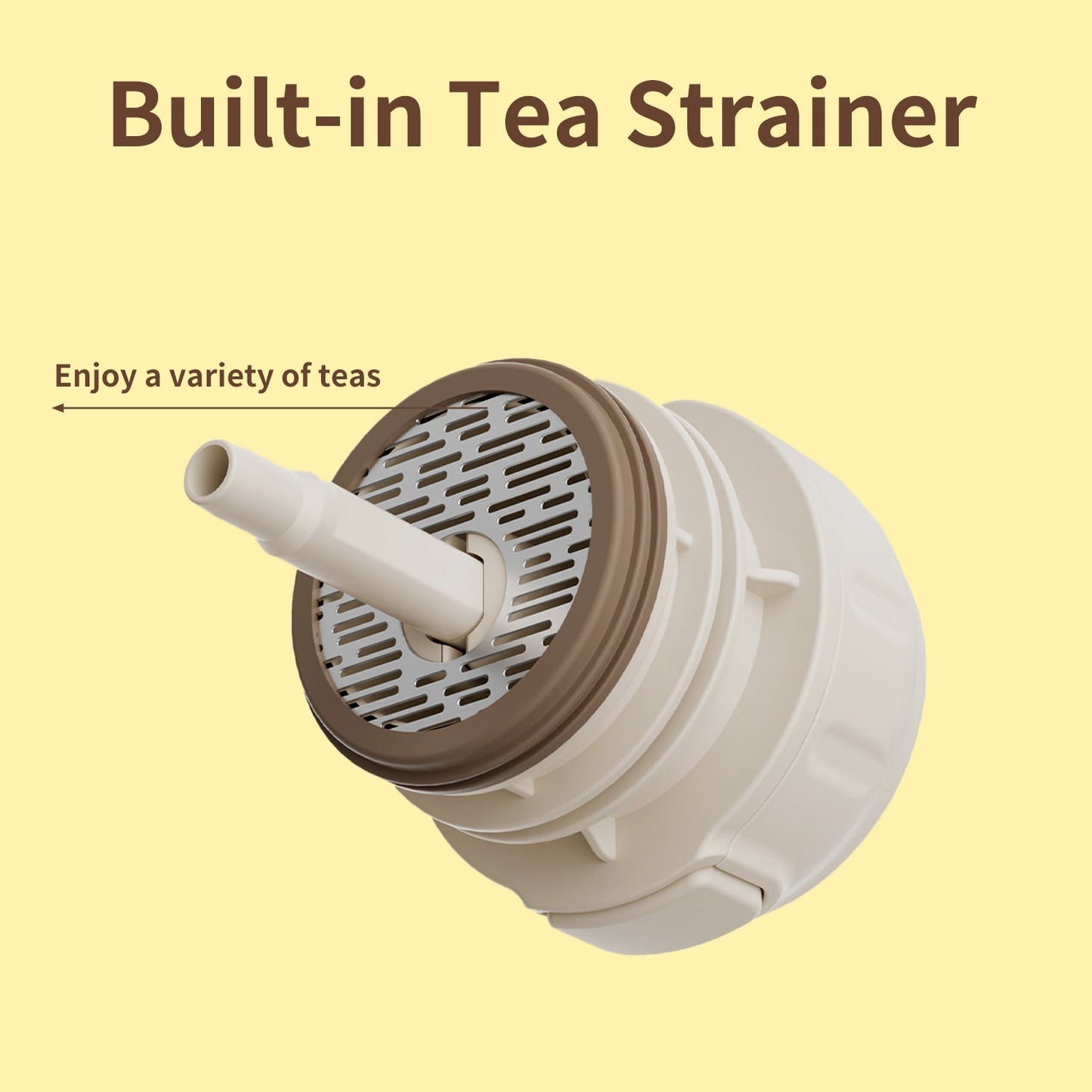 HOLOHOLO Stainless Steel Insulated Tumbler with Flip Straw and Handle 2-in-1 Tumbler 30oz Yellow Water Bottle for Daily Use
