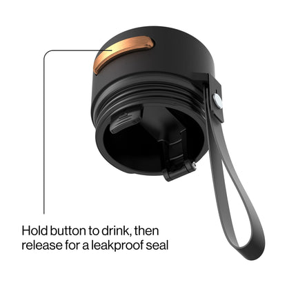 Contigo 24 oz Stainless Steel Leak-Proof Insulated Water Bottle with Carry Strap, Black/Bronze