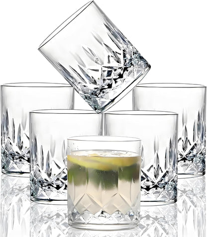 9 Oz Set of 6 Tritan Plastic Drinking Glasses Dishwasher Safe BPA Free Unbreakable Juice Glasses Acrylic Tumblers Reusable Highball Water Glasses