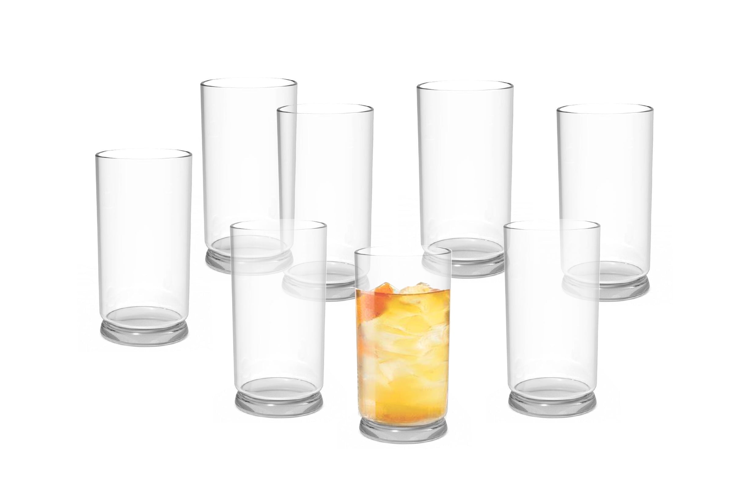 (2 pack) Better Homes & Gardens Emerson Clear Glass Tumbler 16ounces 8 Pack