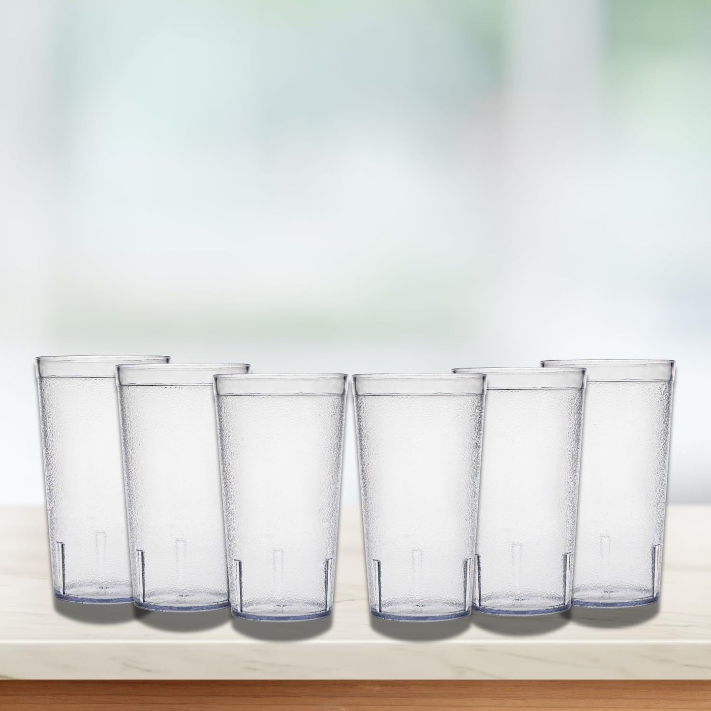 RUseeN 12 Piece Unbreakable Plastic Tumblers Drinkware, BPA-Free, Reusable Plastic Drinking Glasses for Home & Outdoors - Stackable, Lead-Free & Dishwasher Safe,16oz