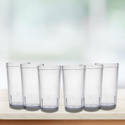 RUseeN 12 Piece Unbreakable Plastic Tumblers Drinkware, BPA-Free, Reusable Plastic Drinking Glasses for Home & Outdoors - Stackable, Lead-Free & Dishwasher Safe,16oz