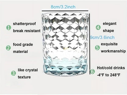 8 Oz 6-Piece Unbreakable Drinking Glasses Tritan Plastic Tumblers Dishwasher Safe BPA Free Small Acrylic Juice Glasses for Kids Plastic Water Glasses (8 Oz 6 Pieces Light Blue)