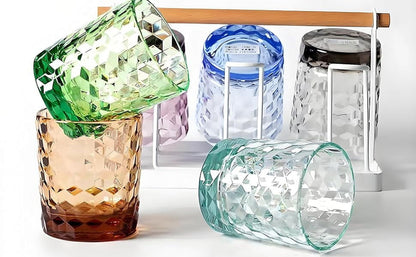 8 Oz 6-Piece Unbreakable Drinking Glasses Tritan Plastic Tumblers Dishwasher Safe BPA Free Small Acrylic Juice Glasses for Kids Plastic Water Glasses (8 Oz 6 Pieces Light Blue)
