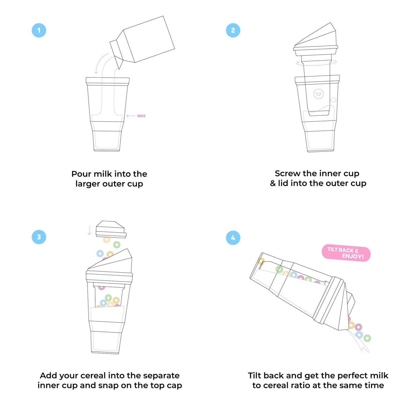 CrunchCup XL Green: Portable Plastic Cereal Cup for Breakfast on the Go, BPA-Free & Dishwasher-Safe