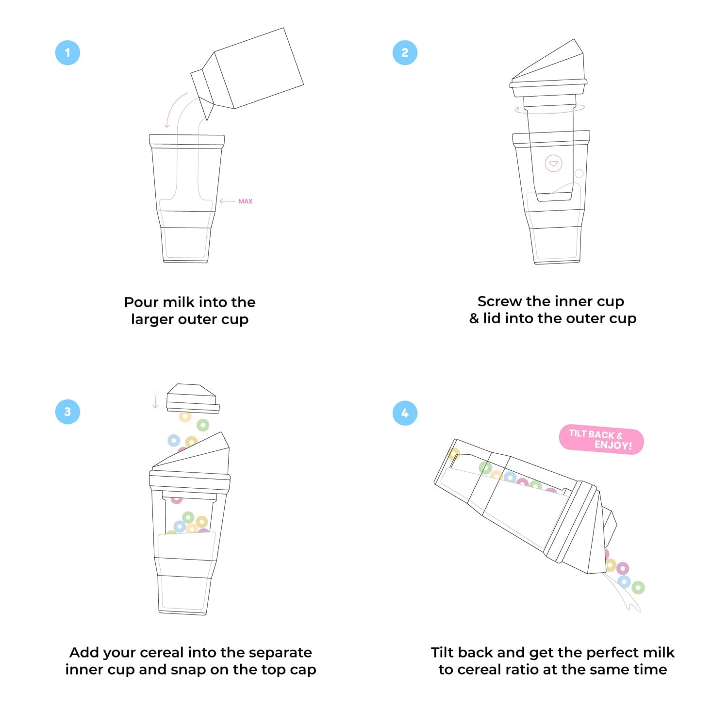 CrunchCup XL Green: Portable Plastic Cereal Cup for Breakfast on the Go, BPA-Free & Dishwasher-Safe