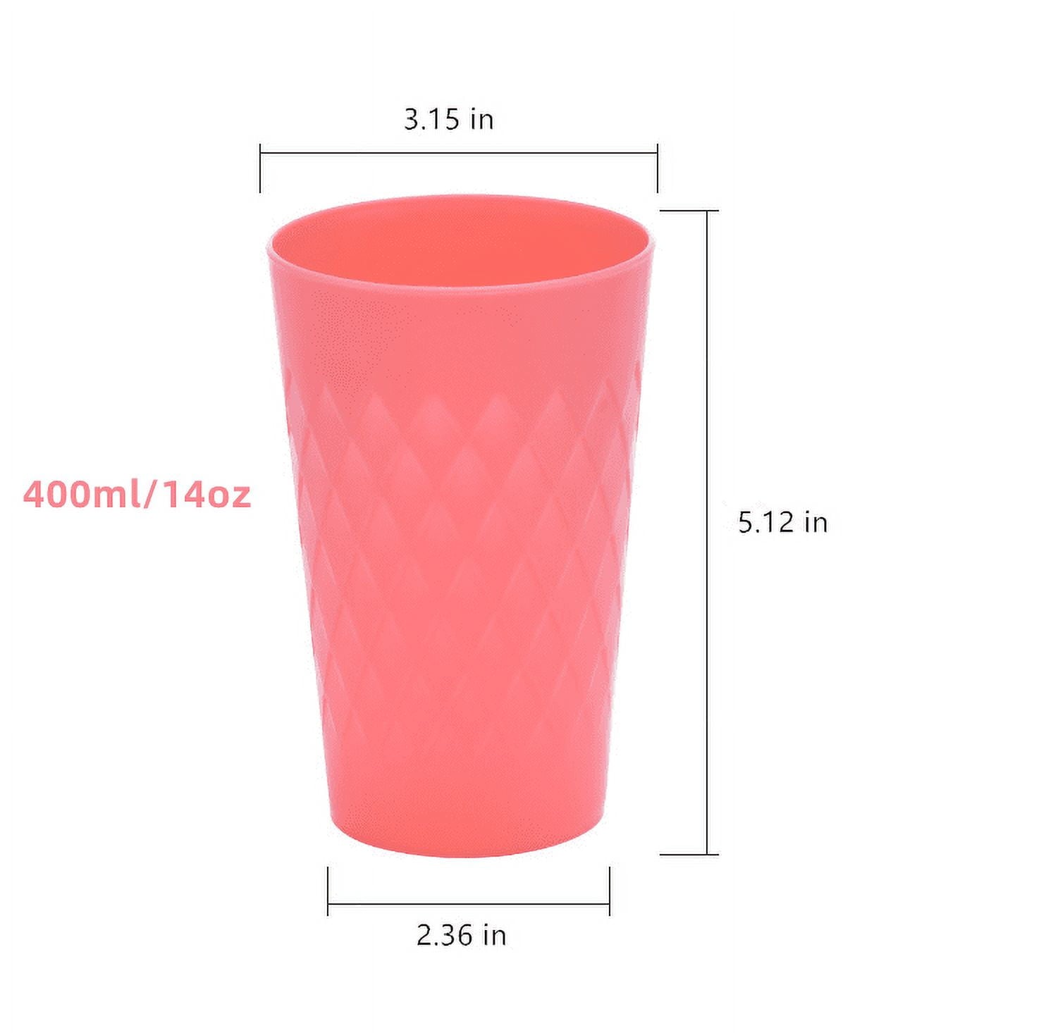 Tumblers Reusable Drinking Cups, Set of 12 Unbreakable BPA Free Dishwasher Safe for Kids Adults Home Party Cups Indoor Outdoor Use, 4 Assorted Colors