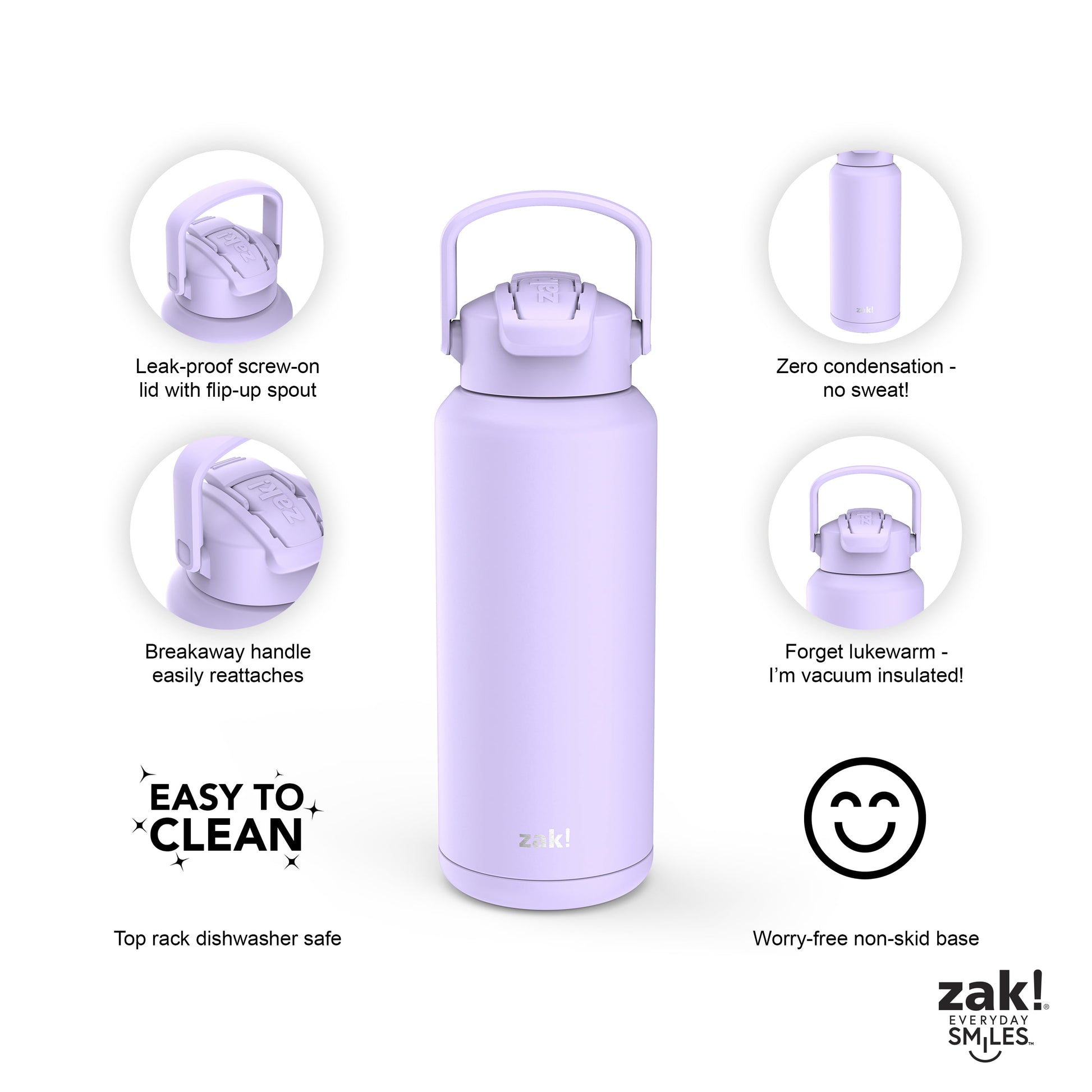 Zak! Liberty Stainless Steel Double Wall Insulated Tumbler 32 oz. Lavender (2598-X030)