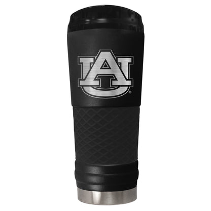 Auburn Tigers 24 ounce vacuum insulated stainless steel tumbler in black powder coat and laser etched team logo