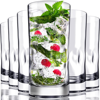 Bravario Plastic Drinking Glasses Set of 6, 17 oz Unbreakable Bpa-Free Tritan Tumblers