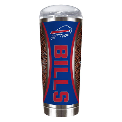 Buffalo Bills 18 ounce vacuum insulated stainless steel team tumbler with Gameball graphic wrap