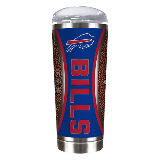 Buffalo Bills 18 ounce vacuum insulated stainless steel team tumbler with Gameball graphic wrap