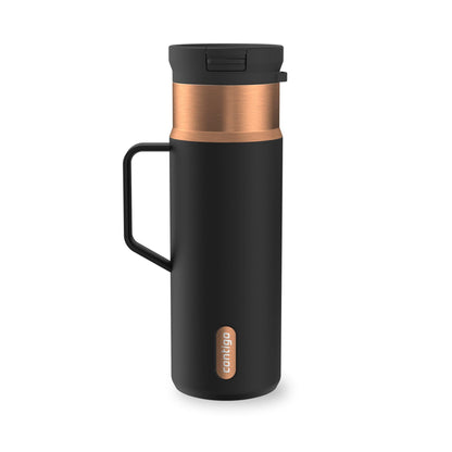 Contigo 20 oz Stainless Steel Travel Mug Tumbler – Leak-Proof Insulated Coffee Mug, Keeps Drinks Hot, Side Handle, Black/Bronze