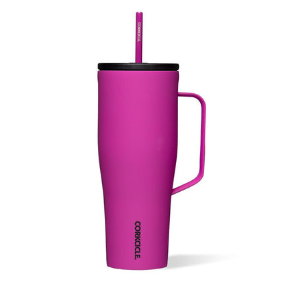 Corkcicle 30 oz Cold Cup XL, Triple Insulated, Stainless Steel, Water Bottle Tumbler with Handle and Straw, Berry Punch