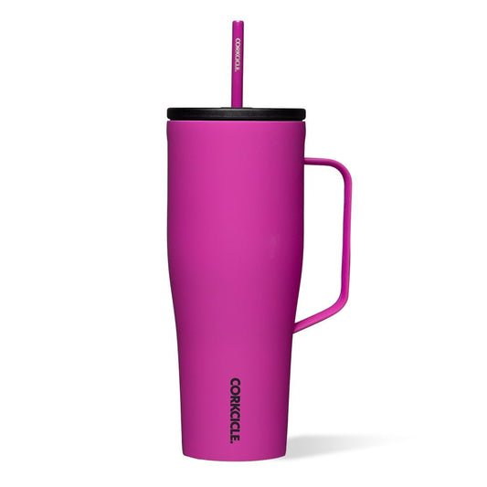 Corkcicle 30 oz Cold Cup XL, Triple Insulated, Stainless Steel, Water Bottle Tumbler with Handle and Straw, Berry Punch