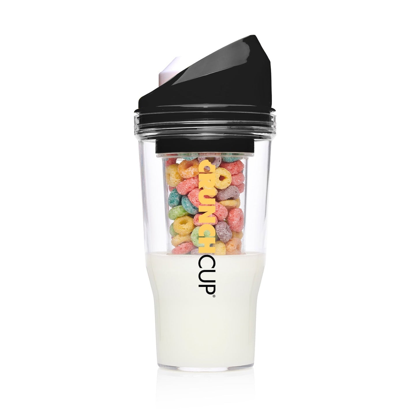 CrunchCup XL Green: Portable Plastic Cereal - Lighted Tumbler