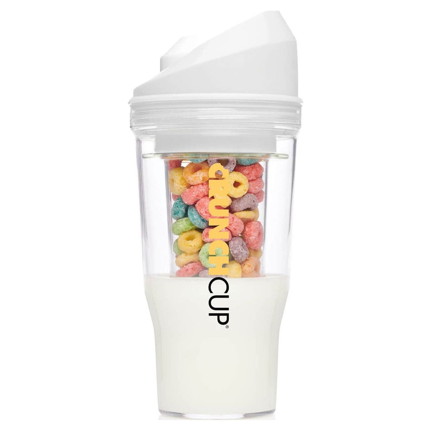 CrunchCup XL Green: Portable Plastic Cereal - Lighted Tumbler