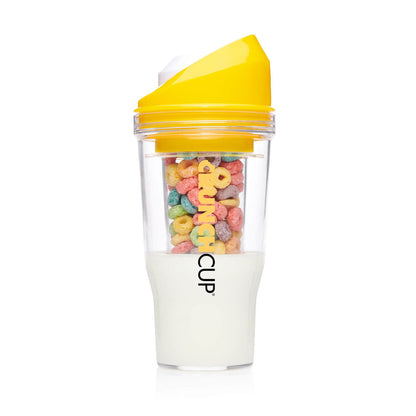 CrunchCup XL Green: Portable Plastic Cereal - Lighted Tumbler