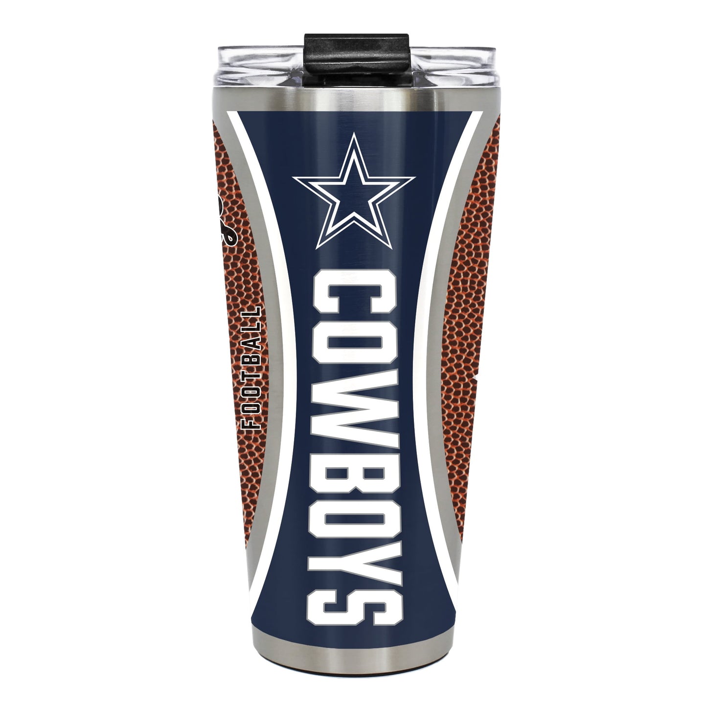 Dallas Cowboys 32 Ounce Big Slim Tumbler with Gameball Graphics
