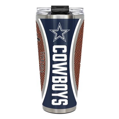Dallas Cowboys 32 Ounce Big Slim Tumbler with Gameball Graphics