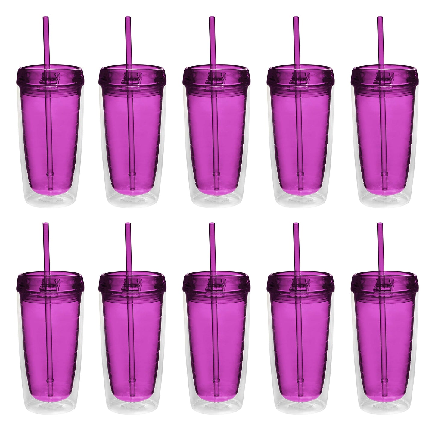 Double Wall Acrylic Tumblers 16 oz. Set of 10 - Lighted Tumbler