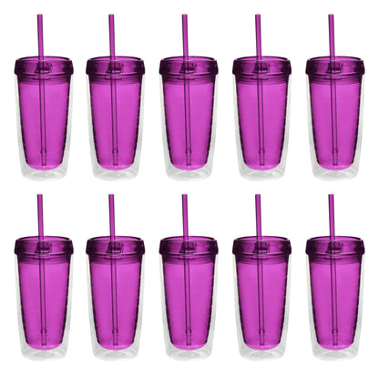 Double Wall Acrylic Tumblers 16 oz. Set of 10 - Lighted Tumbler