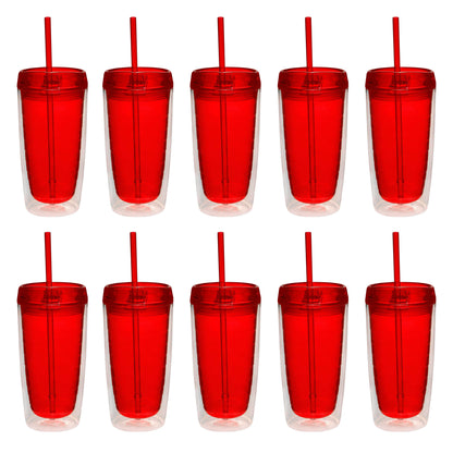 Double Wall Acrylic Tumblers 16 oz. Set of 10 - Lighted Tumbler