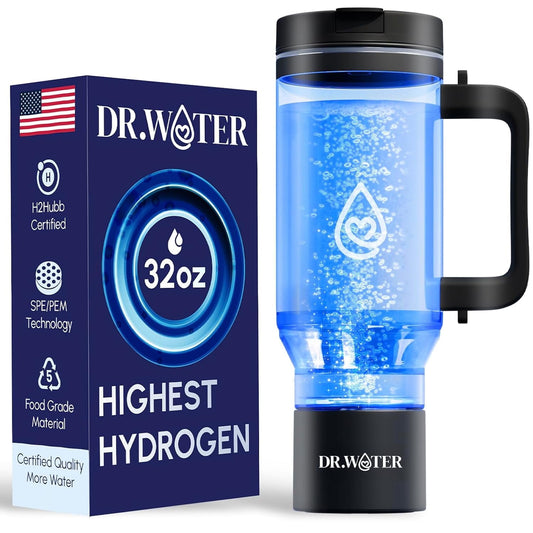Dr.Water Hydrogen Water Tumbler | 3X More Hydrogen Concentration | 32oz Hydrogen Water Generator | Hydro Tumbler 3PPM Black