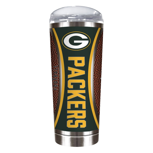 Green Bay Packers 18 ounce vacuum insulated stainless steel team tumbler with Gameball graphic wrap