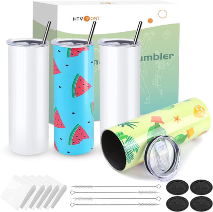 HTVRONT 8 Pack Sublimation Tumblers - - Lighted Tumbler