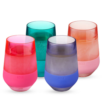 Host Freeze XL Cooling Cup, Double Wall Insulated Tumbler, 12oz, Set of 4