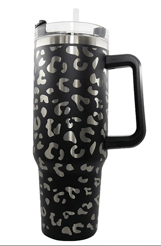 Katydid Stainless Steel Large Capacity 40 oz. Vacuum Insulated Cup Printed Tumbler With Handle