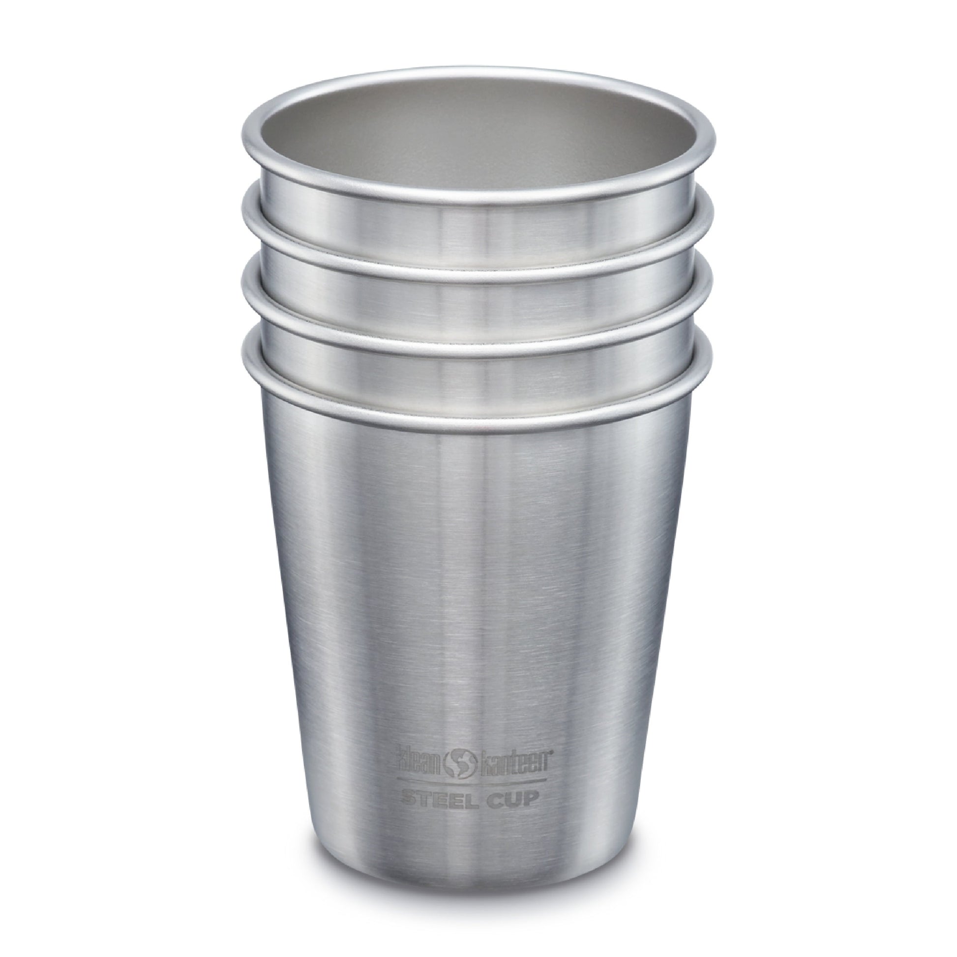 Klean Kanteen 4 Pack 10 Oz Steel Cups Brushed Steel